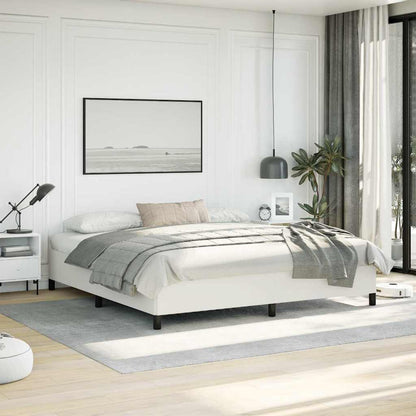 vidaXL Bed Frame without Mattress White 193x203 cm King Faux Leather