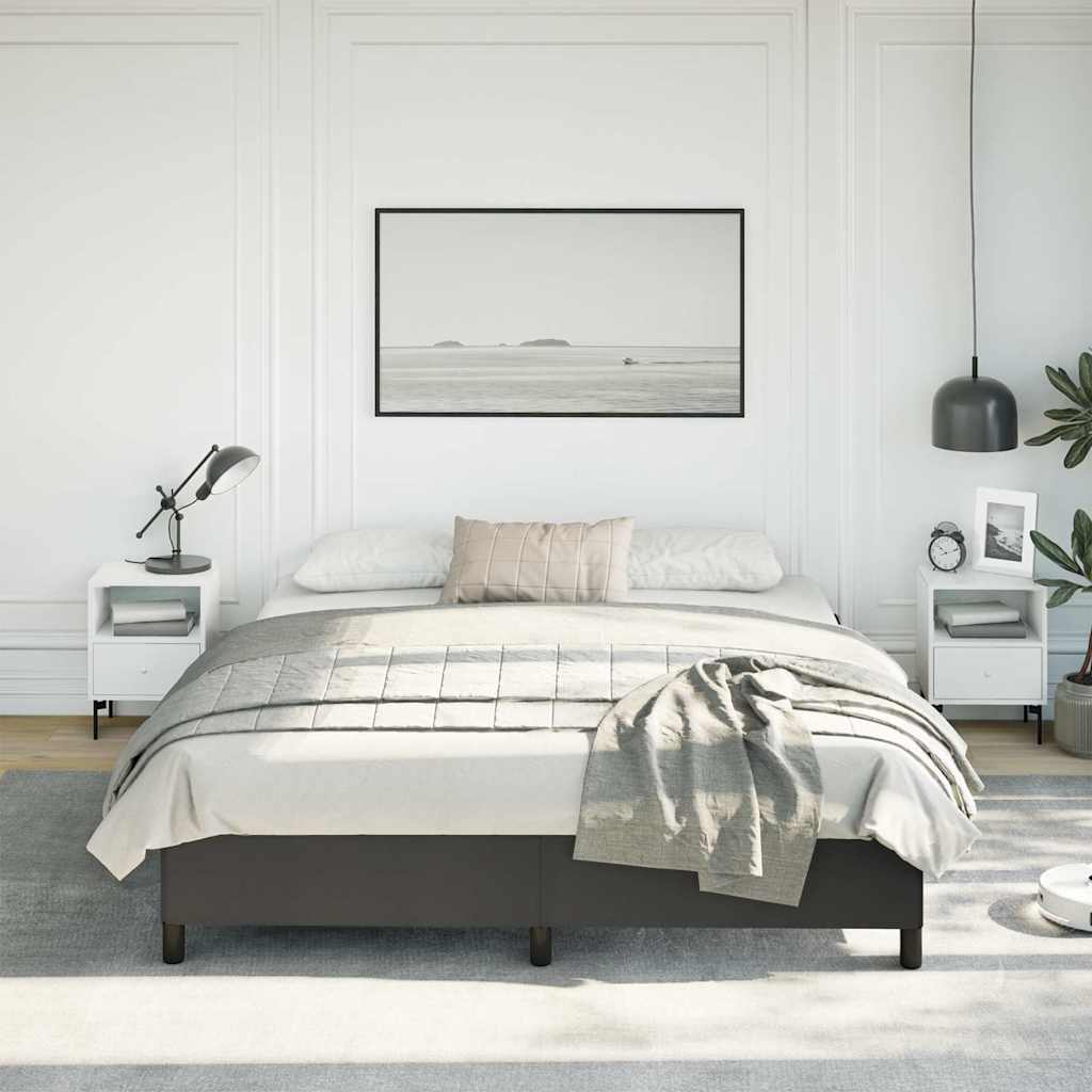 vidaXL Bed Frame without Mattress Black California King Faux Leather