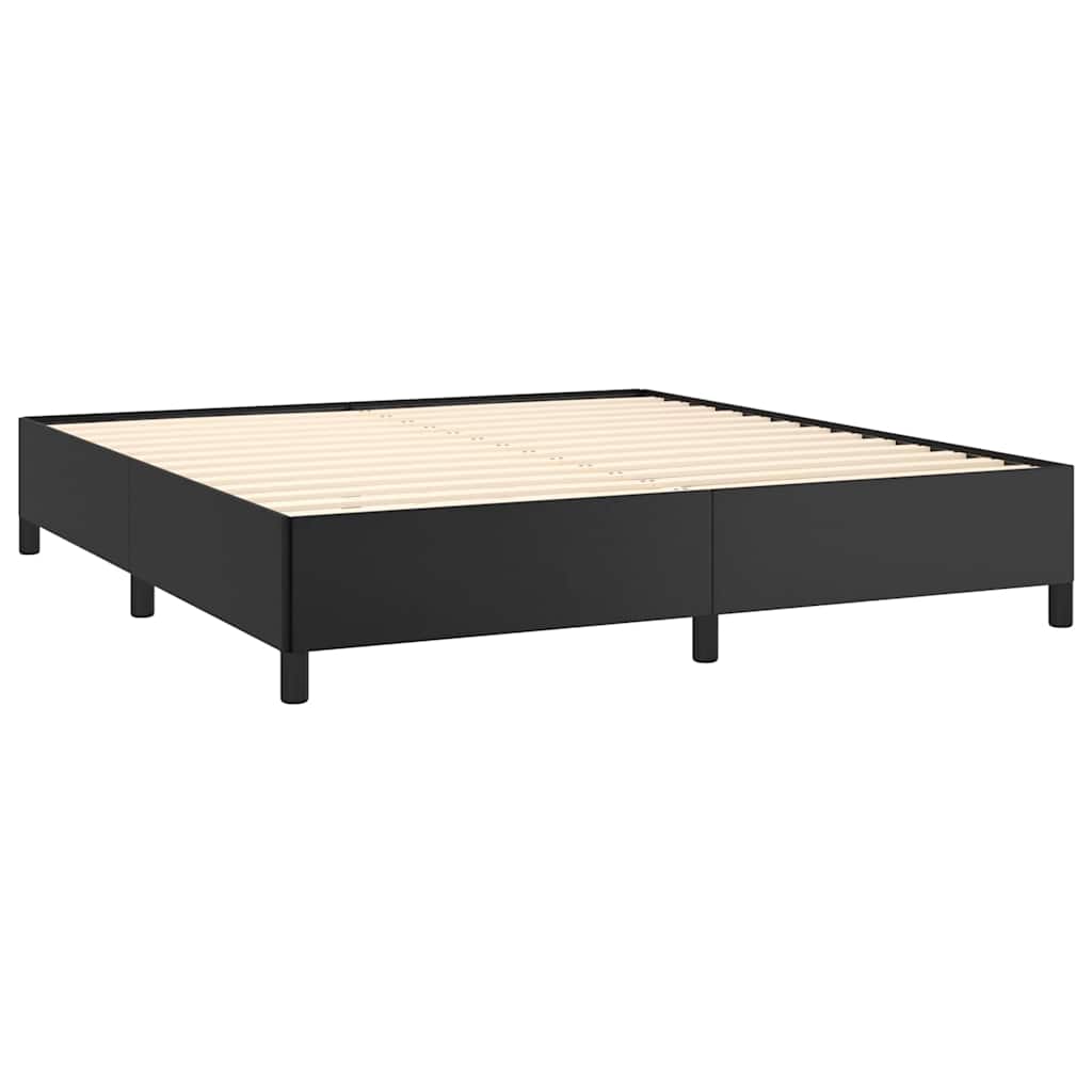 vidaXL Bed Frame without Mattress Black California King Faux Leather
