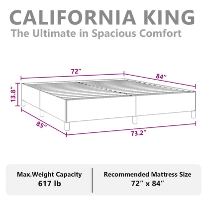 vidaXL Bed Frame without Mattress Black California King Faux Leather