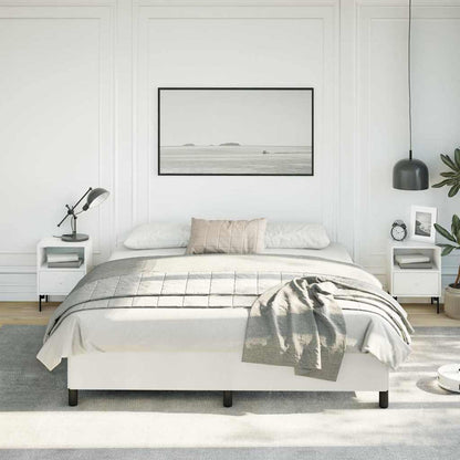 vidaXL Bed Frame without Mattress White California King Faux Leather