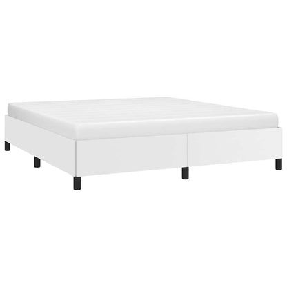 vidaXL Bed Frame without Mattress White California King Faux Leather