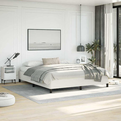 vidaXL Bed Frame without Mattress White California King Faux Leather