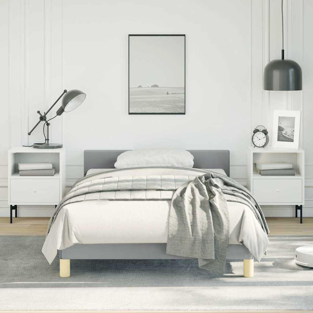 vidaXL Bed Frame without Mattress Light Grey Twin Fabric