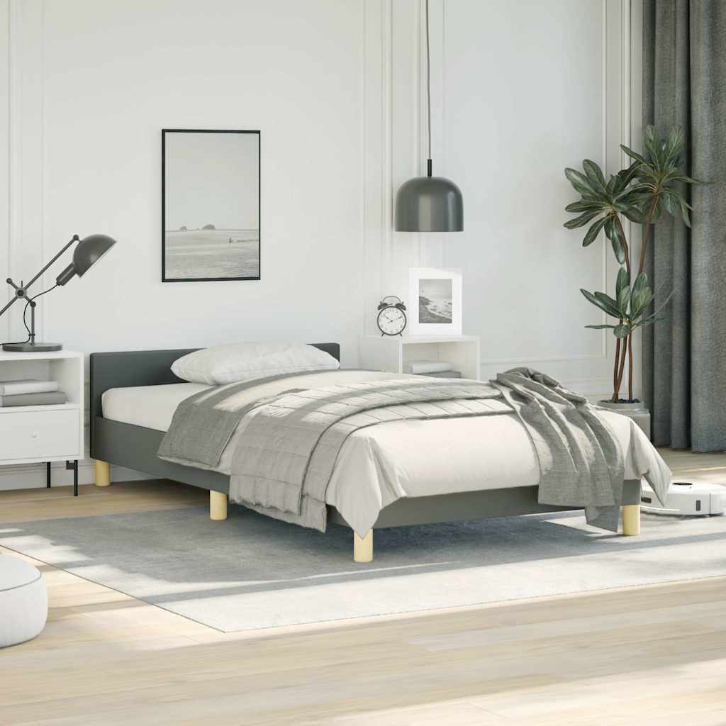 vidaXL Bed Frame without Mattress Dark Grey Twin Fabric