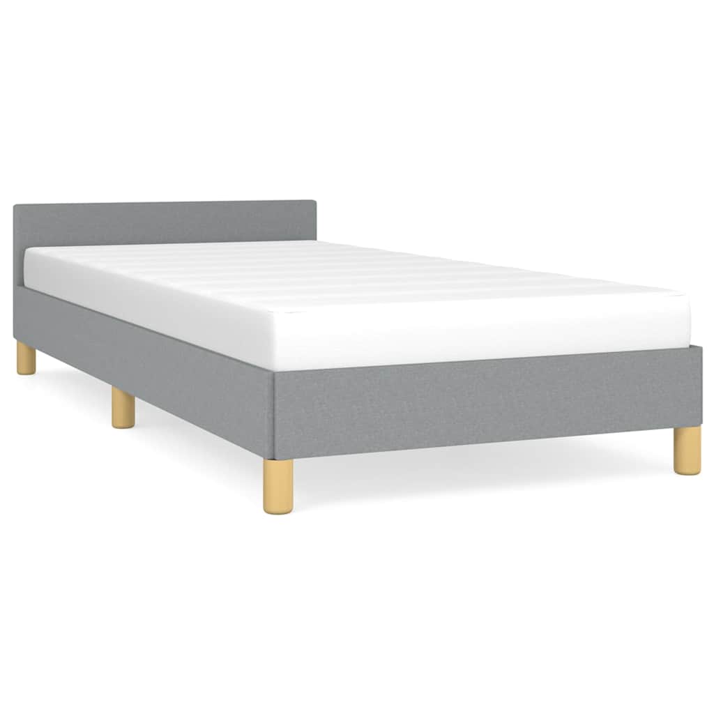 vidaXL Bed Frame without Mattress Light Grey Twin XL Fabric