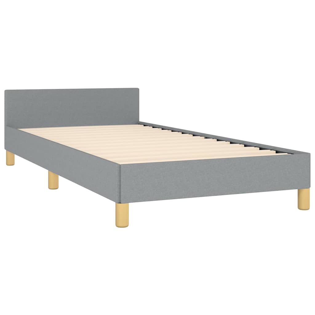 vidaXL Bed Frame without Mattress Light Grey Twin XL Fabric