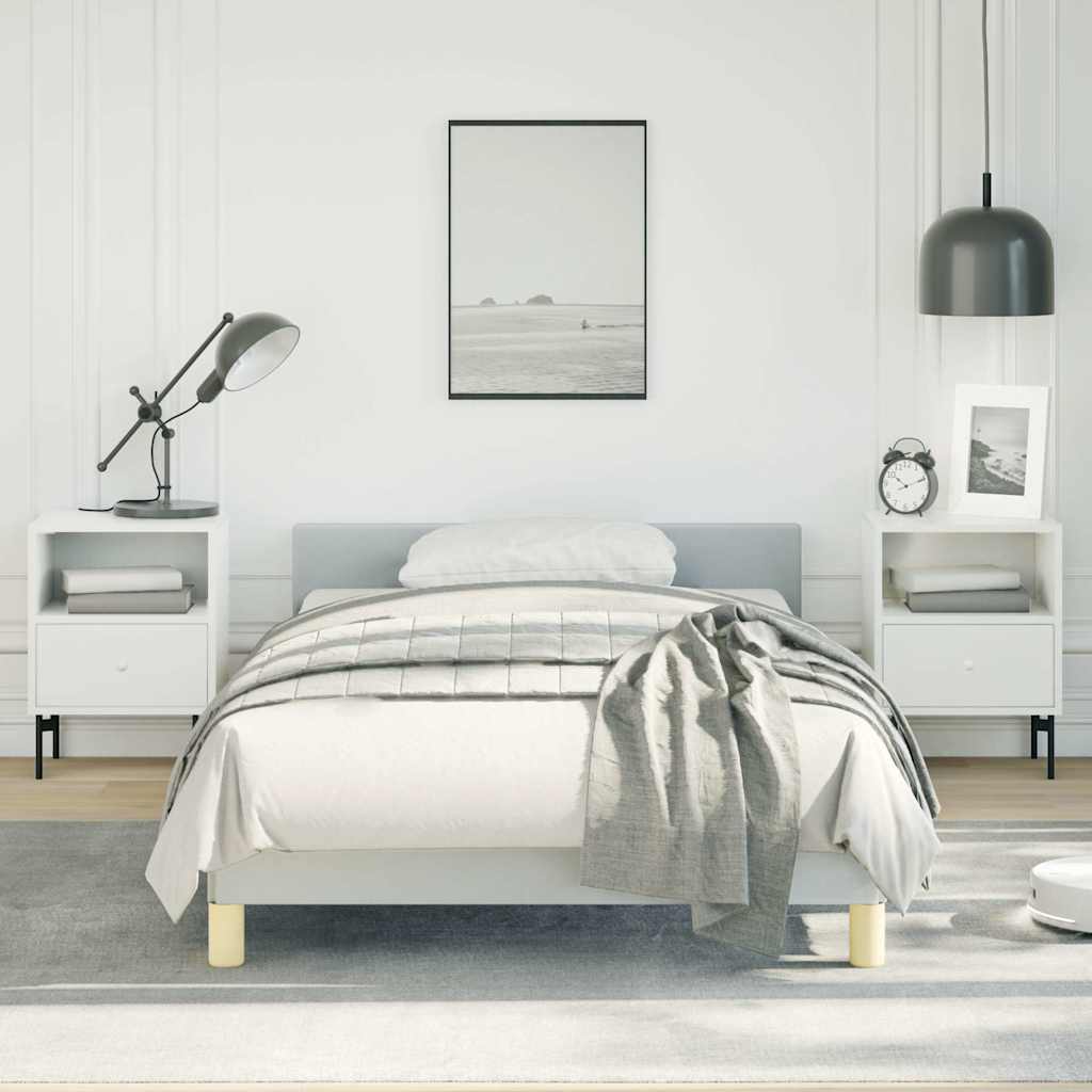 vidaXL Bed Frame without Mattress Light Grey Twin XL Fabric