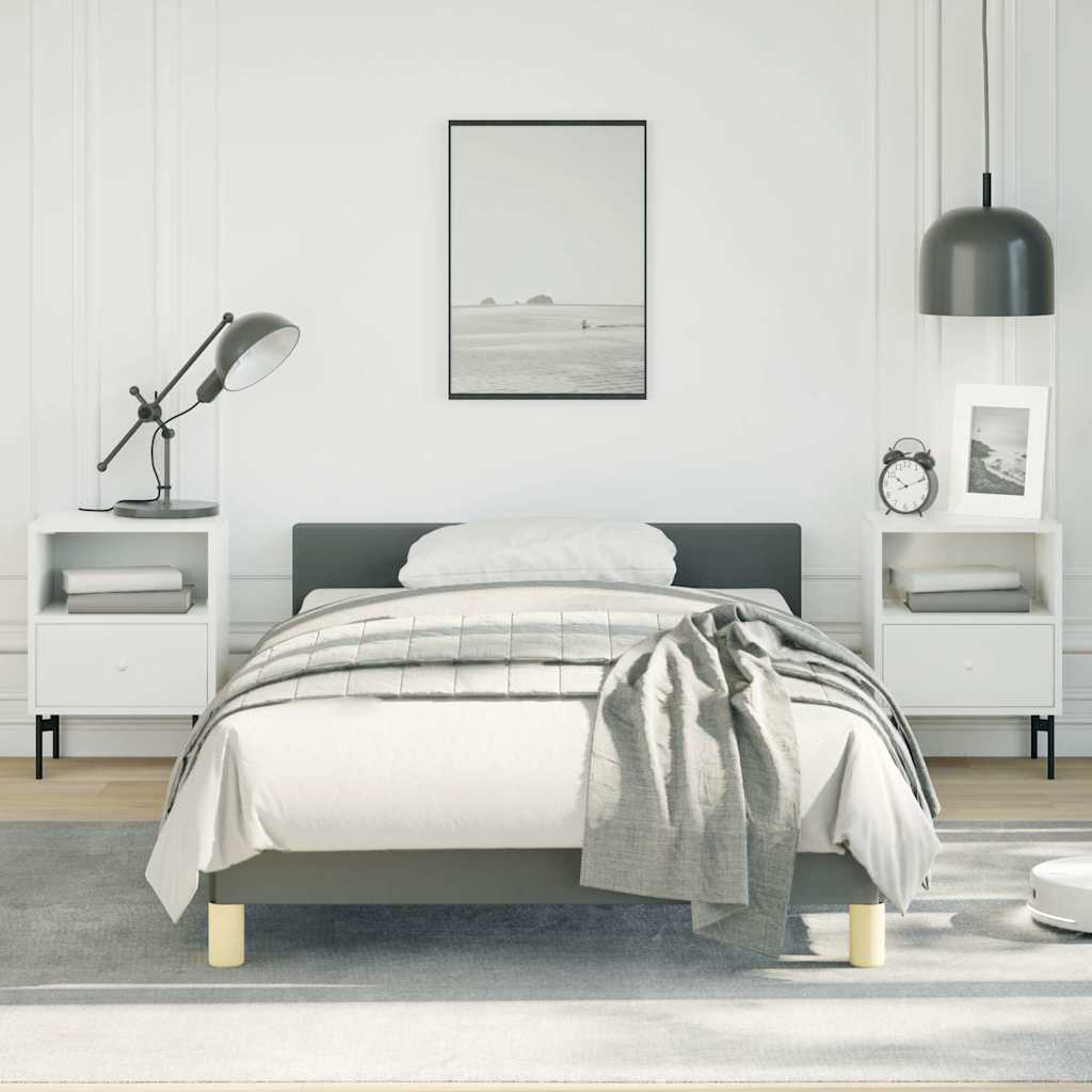 vidaXL Bed Frame without Mattress Dark Grey Twin XL Fabric