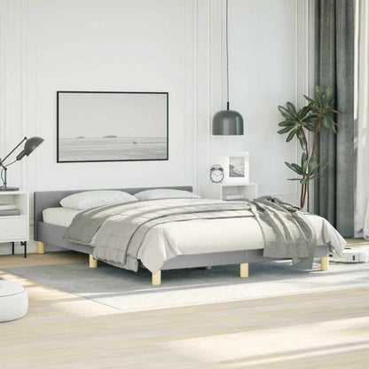 vidaXL Bed Frame without Mattress Light Grey Full Fabric