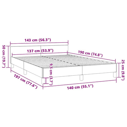 vidaXL Bed Frame without Mattress Light Grey Full Fabric