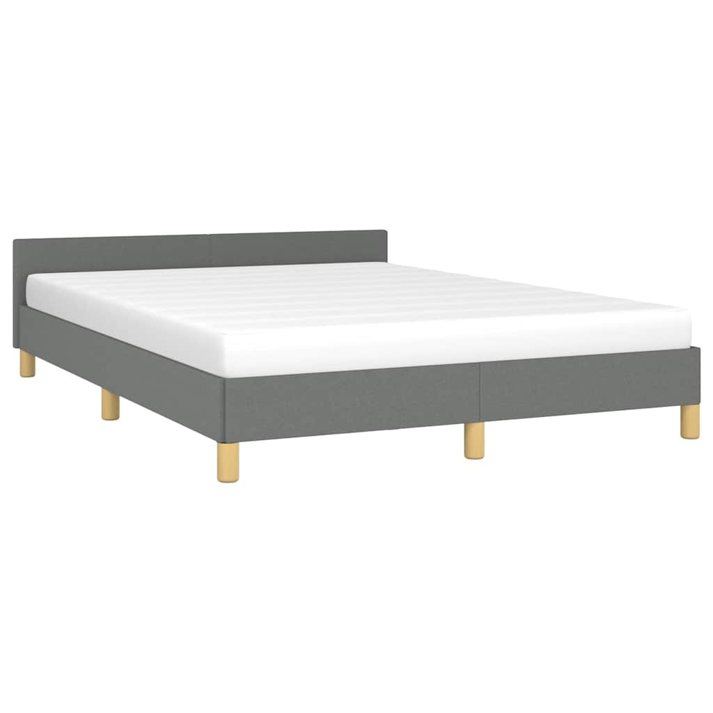 vidaXL Bed Frame without Mattress Dark Grey Full Fabric