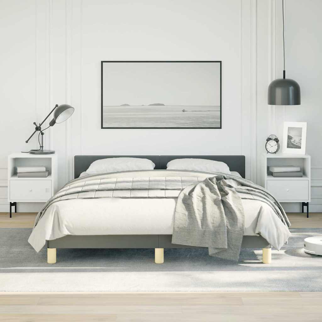 vidaXL Bed Frame without Mattress Dark Grey Full Fabric