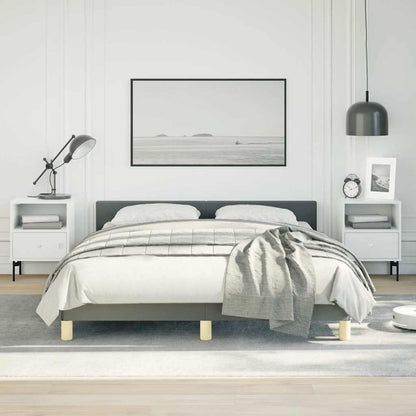 vidaXL Bed Frame without Mattress Dark Grey Full Fabric