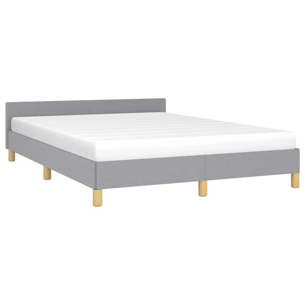 vidaXL Bed Frame without Mattress Light Grey Queen Fabric