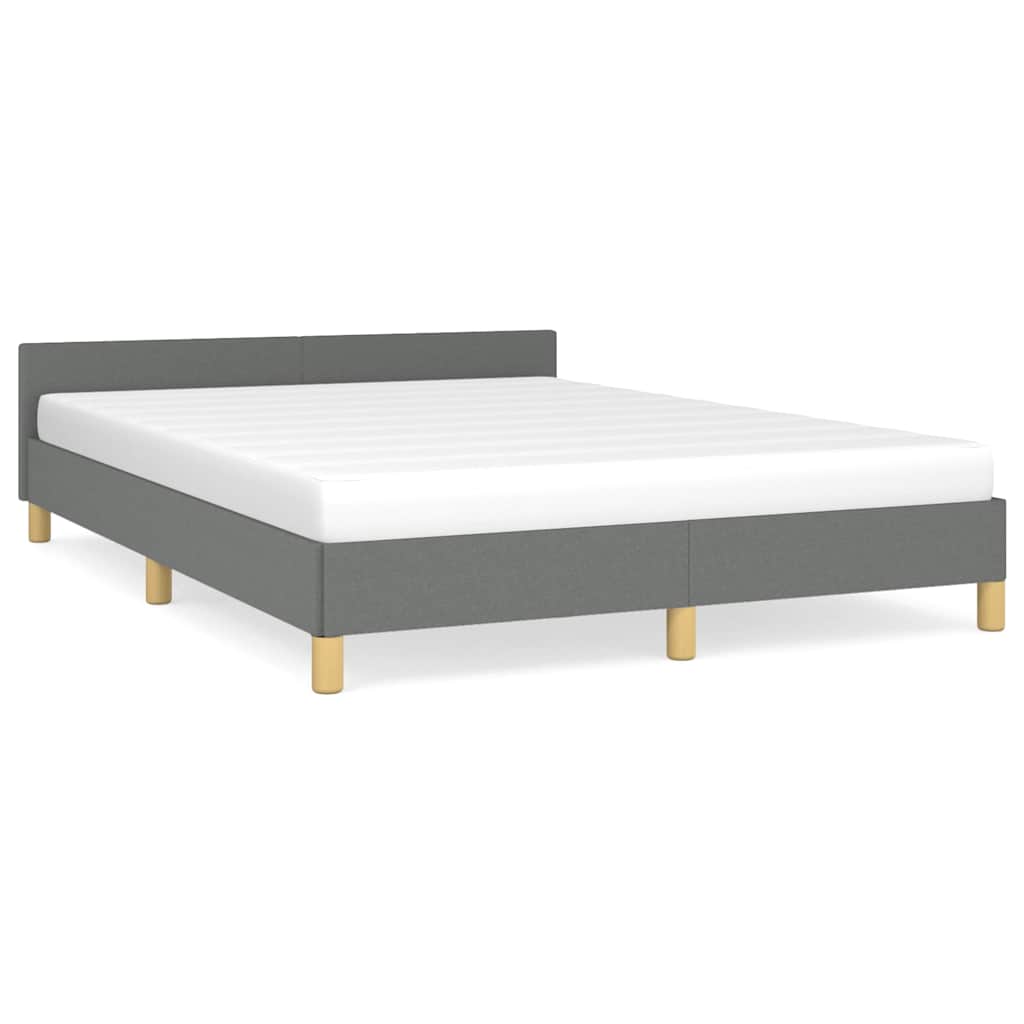 vidaXL Bed Frame without Mattress Dark Grey Queen Fabric