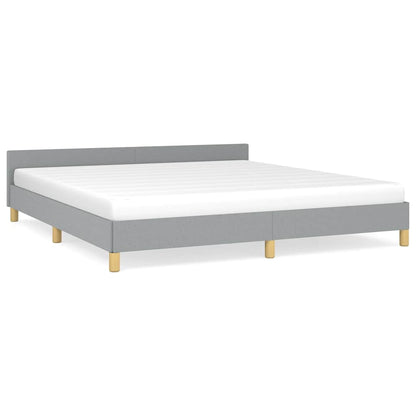 vidaXL Bed Frame without Mattress Light Grey King Fabric