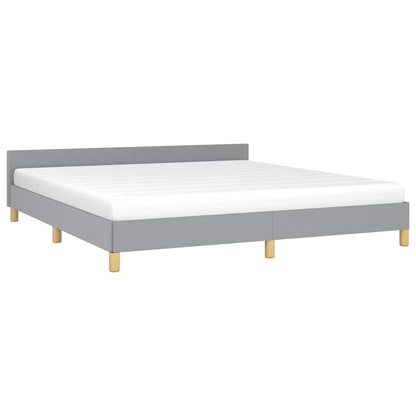 vidaXL Bed Frame without Mattress Light Grey King Fabric