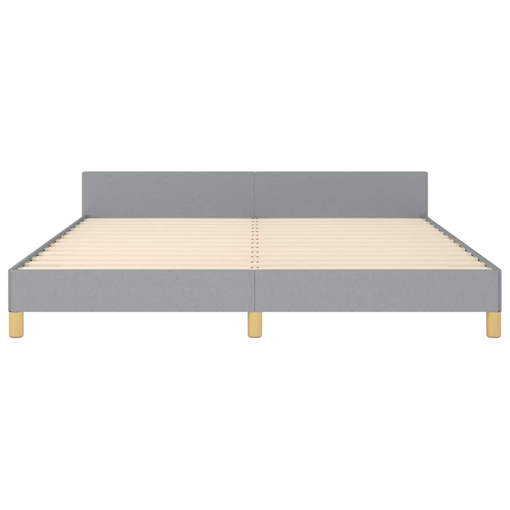 vidaXL Bed Frame without Mattress Light Grey King Fabric