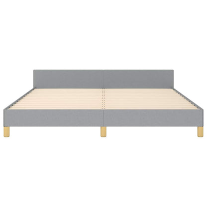 vidaXL Bed Frame without Mattress Light Grey King Fabric