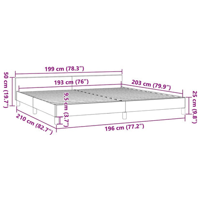 vidaXL Bed Frame without Mattress Light Grey King Fabric