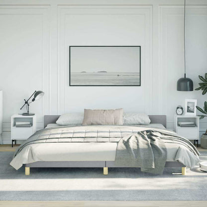 vidaXL Bed Frame without Mattress Light Grey King Fabric
