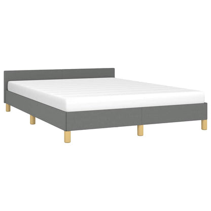 vidaXL Bed Frame without Mattress Dark Grey King Fabric