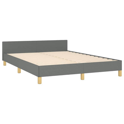 vidaXL Bed Frame without Mattress Dark Grey King Fabric