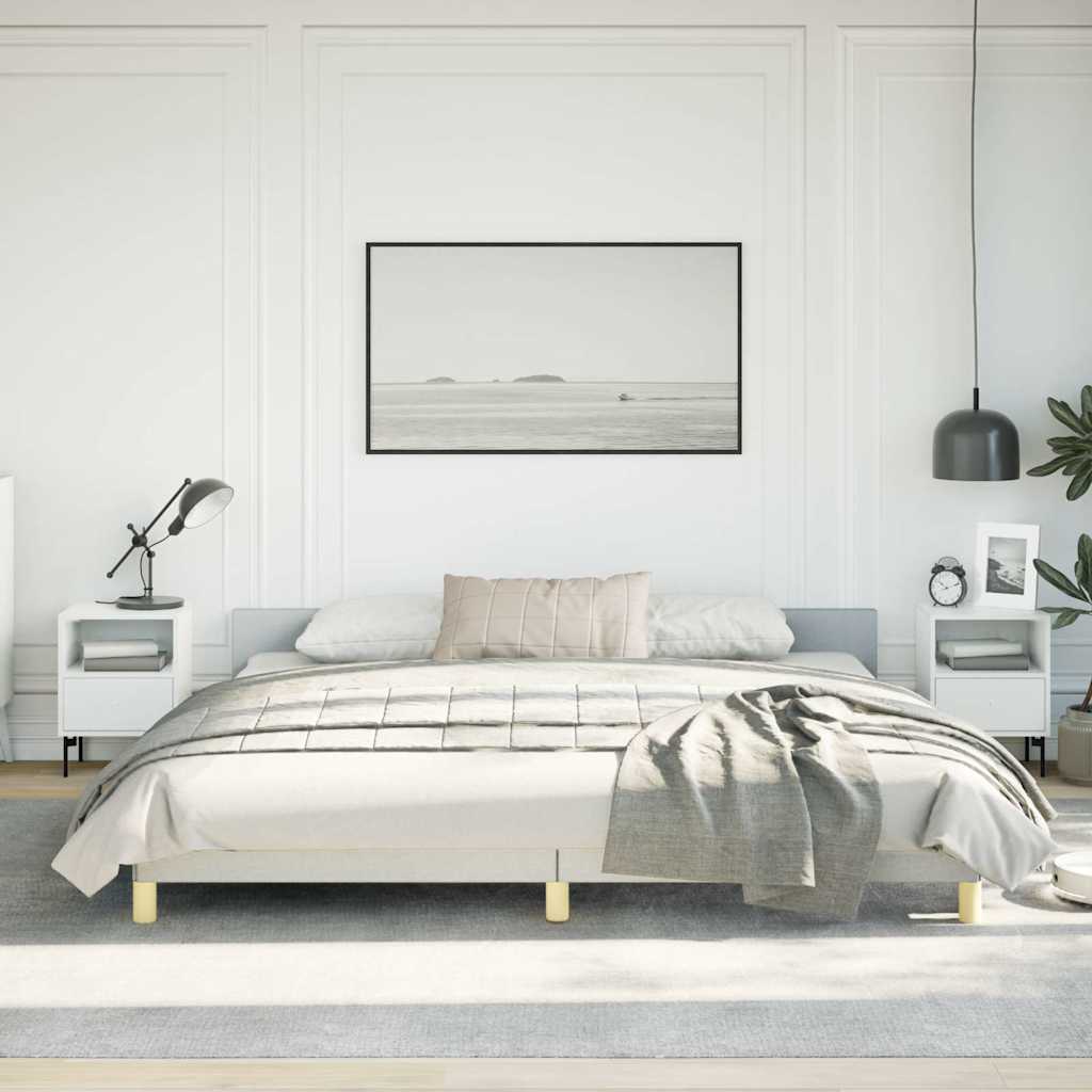 vidaXL Bed Frame without Mattress Dark Grey King Fabric