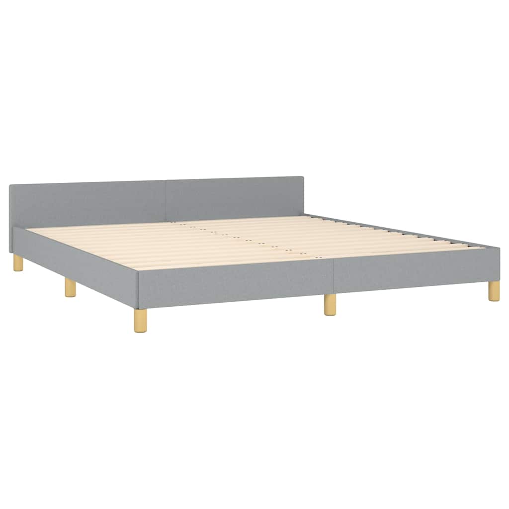vidaXL Bed Frame without Mattress Light Grey California King Fabric