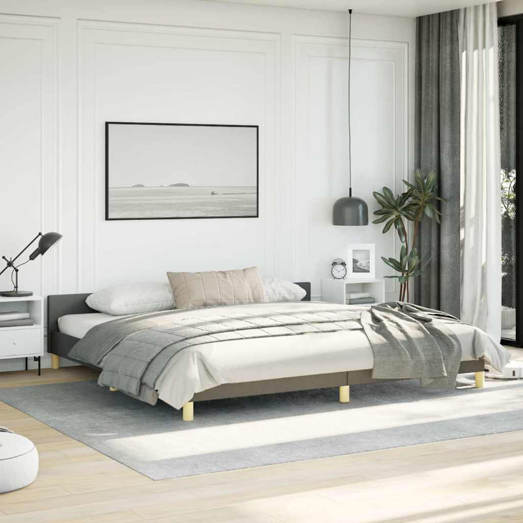 vidaXL Bed Frame without Mattress Dark Grey California King Fabric