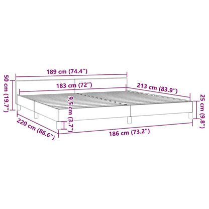 vidaXL Bed Frame without Mattress Dark Grey California King Fabric