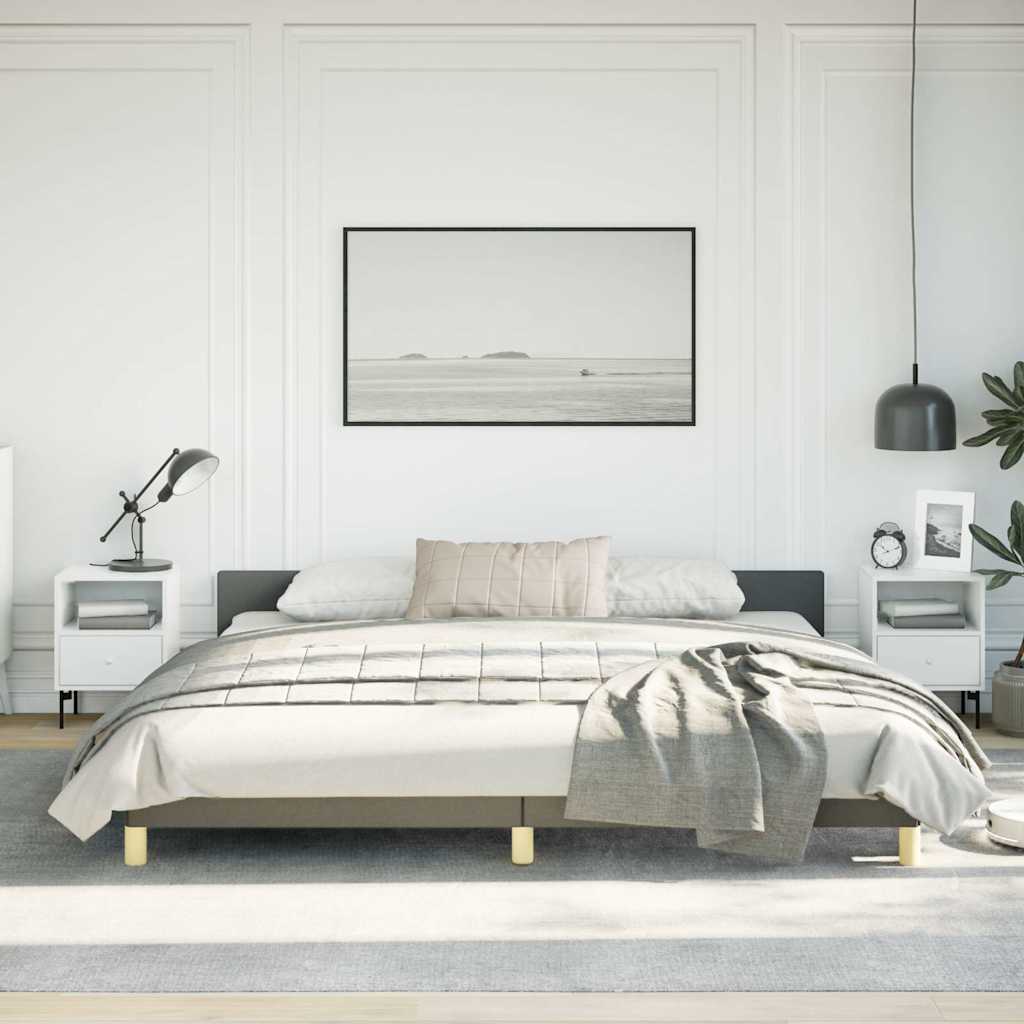 vidaXL Bed Frame without Mattress Dark Grey California King Fabric
