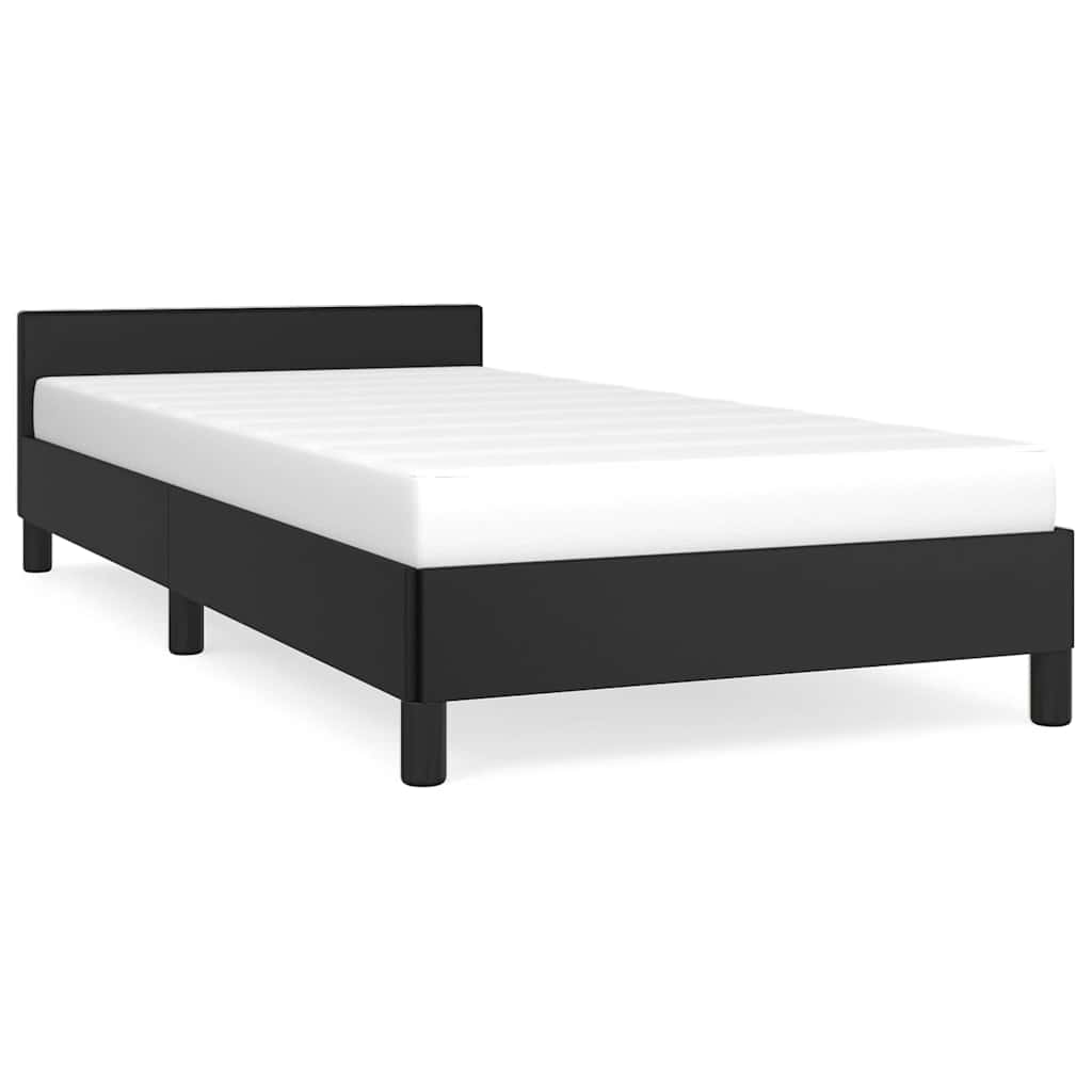 vidaXL Bed Frame without Mattress Black Twin Faux Leather