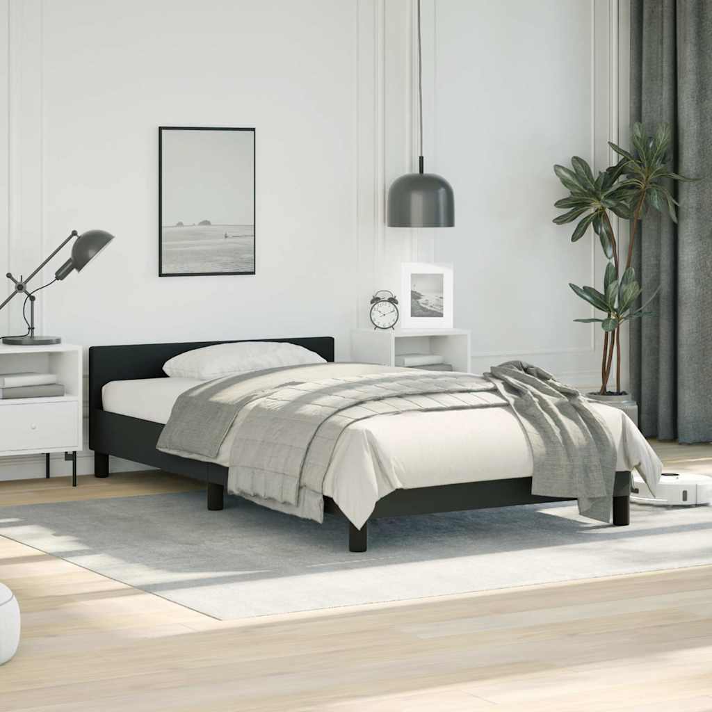 vidaXL Bed Frame without Mattress Black Twin Faux Leather