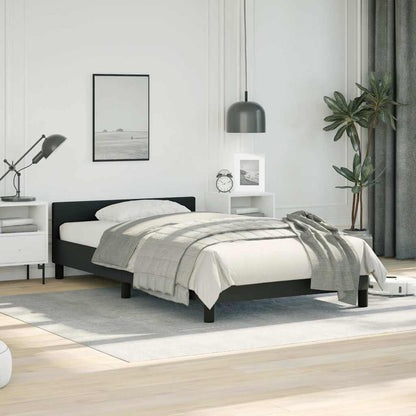 vidaXL Bed Frame without Mattress Black Twin Faux Leather