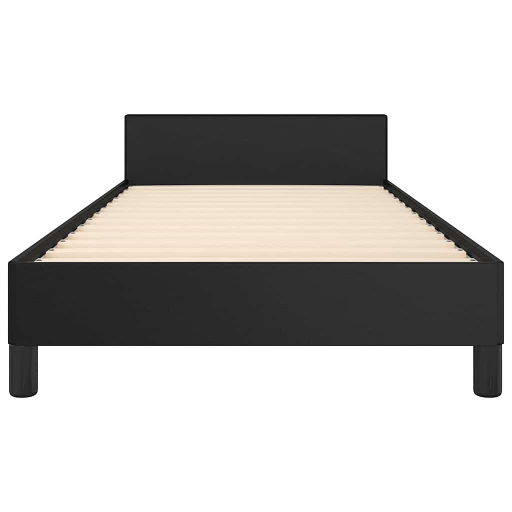 vidaXL Bed Frame without Mattress Black Twin Faux Leather