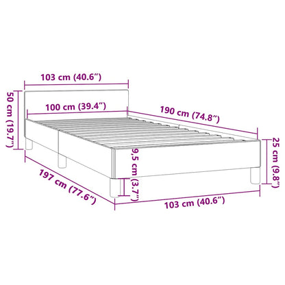 vidaXL Bed Frame without Mattress Black Twin Faux Leather