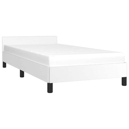 vidaXL Bed Frame without Mattress White Twin Faux Leather