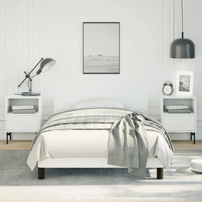 vidaXL Bed Frame without Mattress White Twin Faux Leather