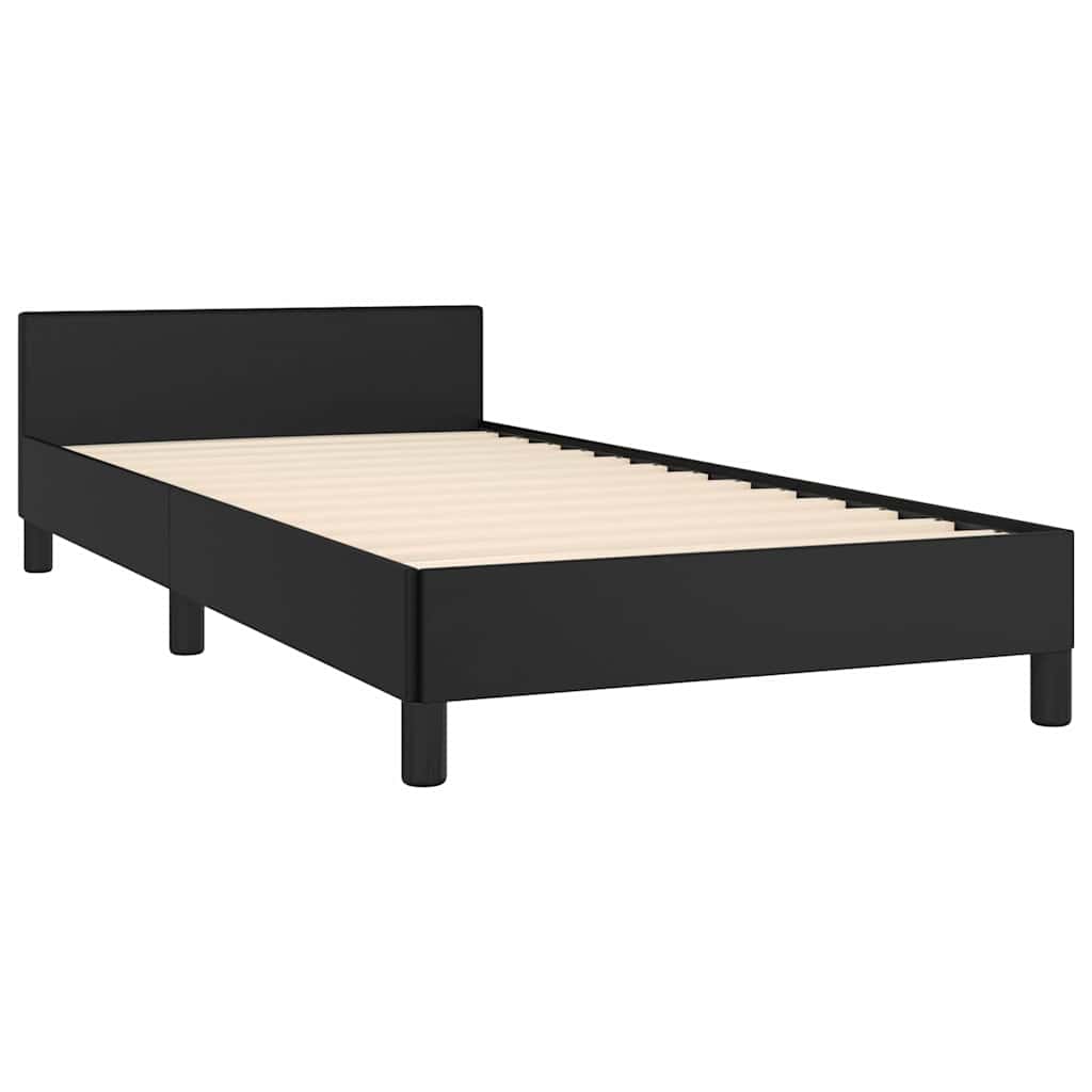 vidaXL Bed Frame without Mattress Black Twin XL Faux Leather