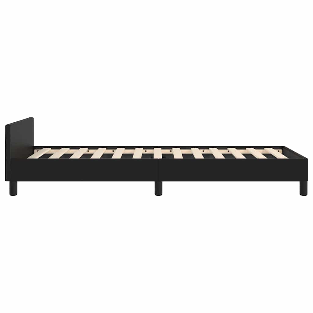 vidaXL Bed Frame without Mattress Black Twin XL Faux Leather