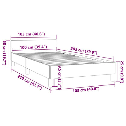 vidaXL Bed Frame without Mattress Black Twin XL Faux Leather