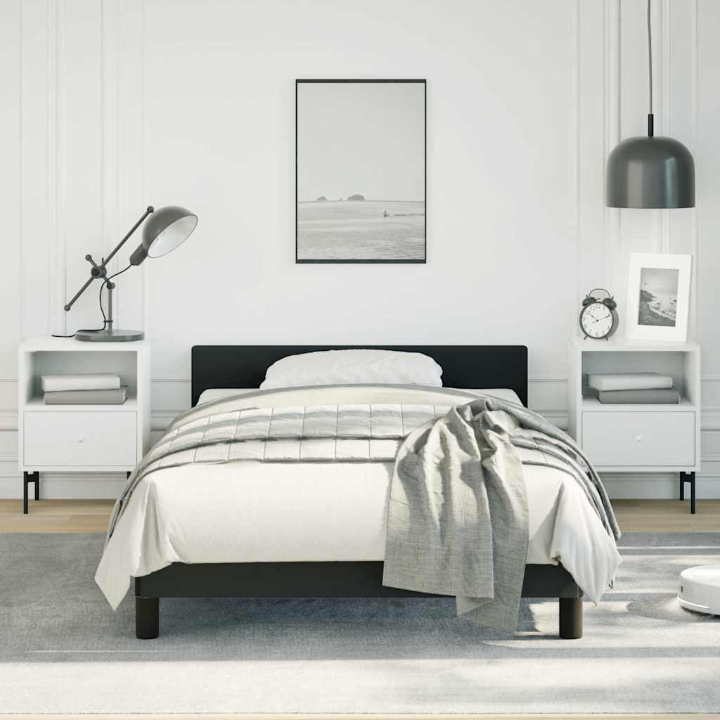 vidaXL Bed Frame without Mattress Black Twin XL Faux Leather