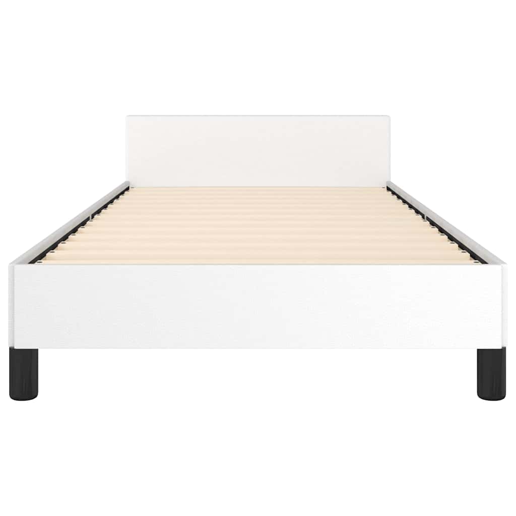 vidaXL Bed Frame without Mattress White Twin XL Faux Leather