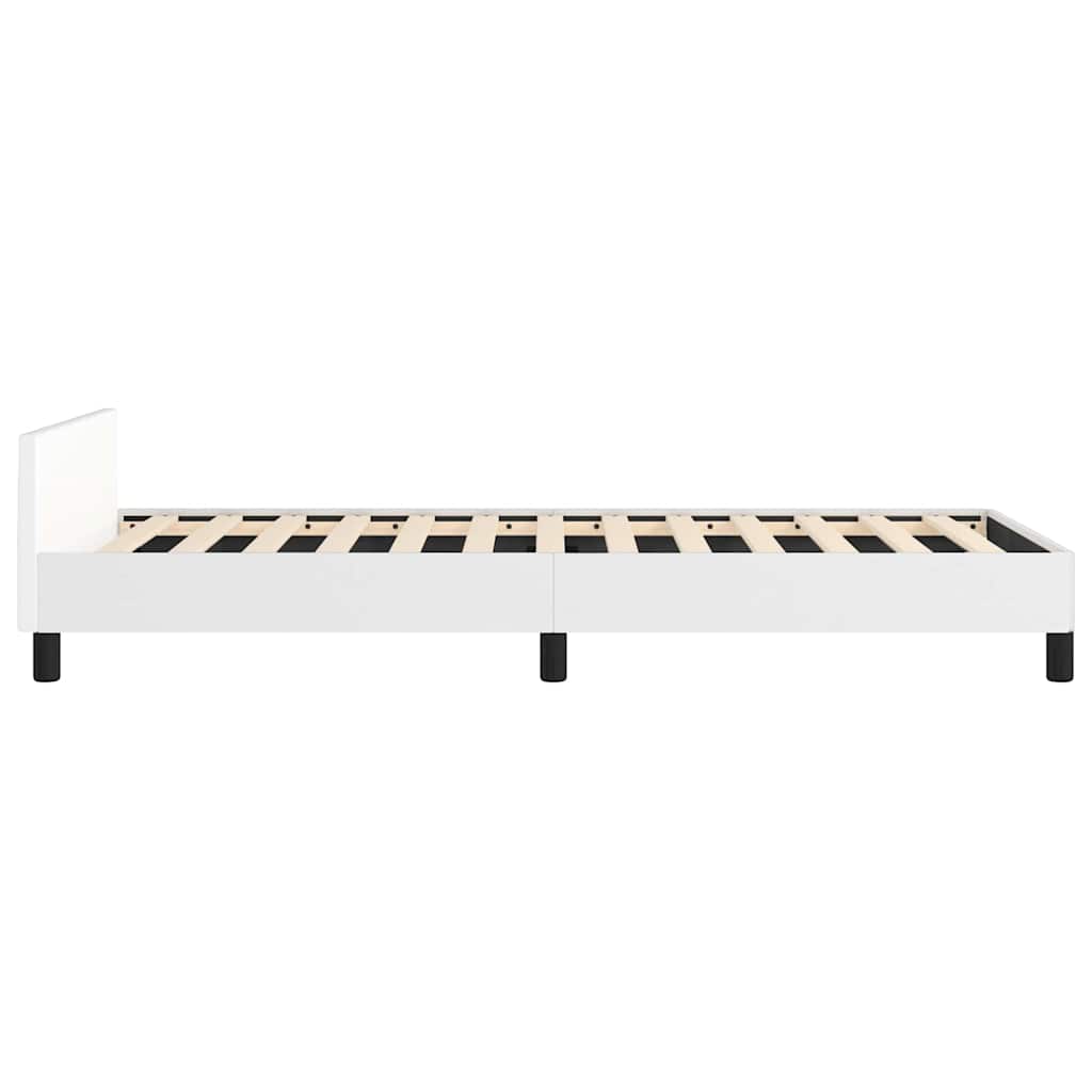 vidaXL Bed Frame without Mattress White Twin XL Faux Leather