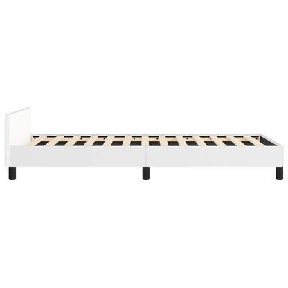 vidaXL Bed Frame without Mattress White Twin XL Faux Leather