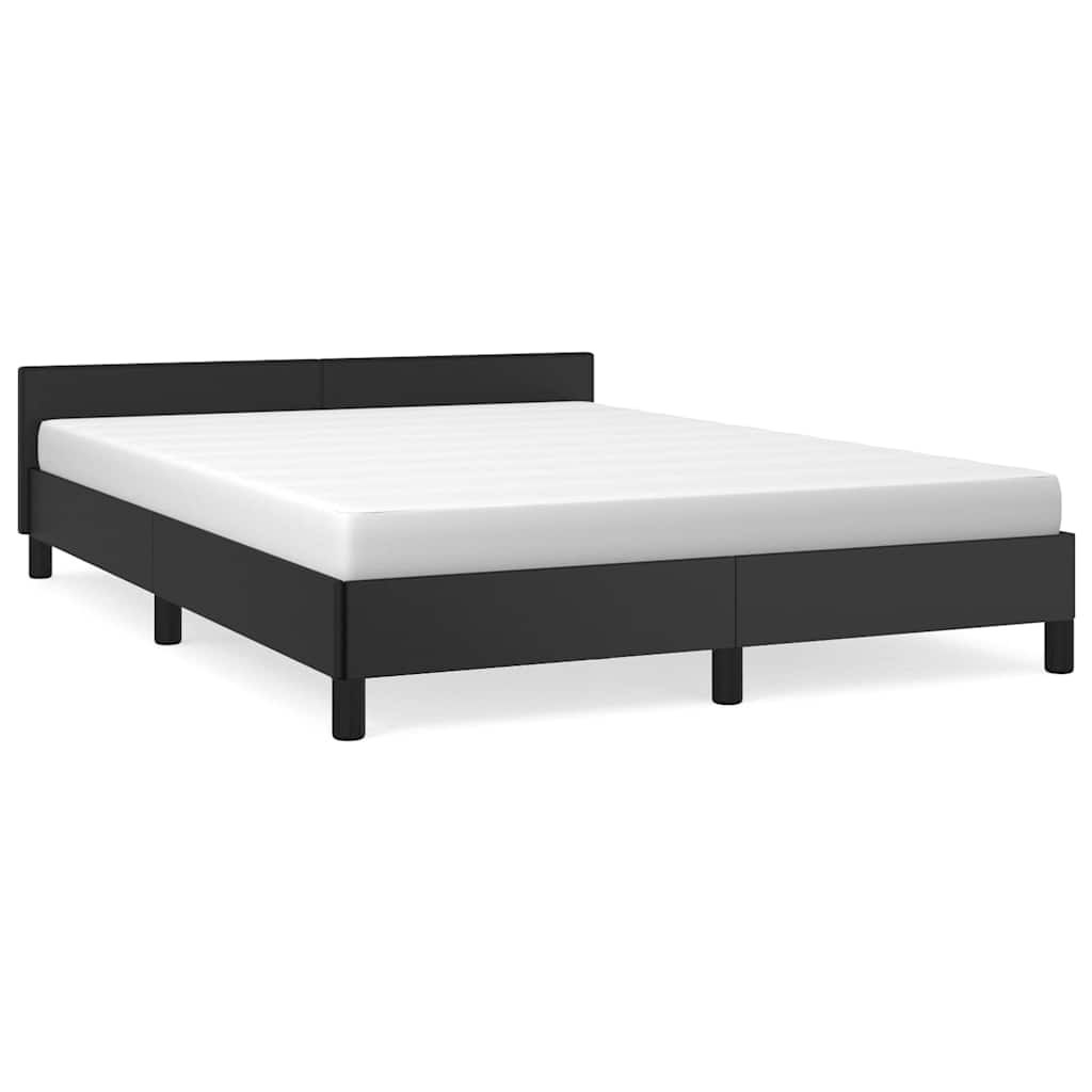 vidaXL Bed Frame without Mattress Black Full Faux Leather