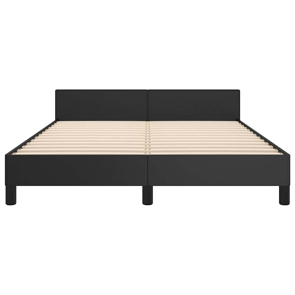 vidaXL Bed Frame without Mattress Black Full Faux Leather