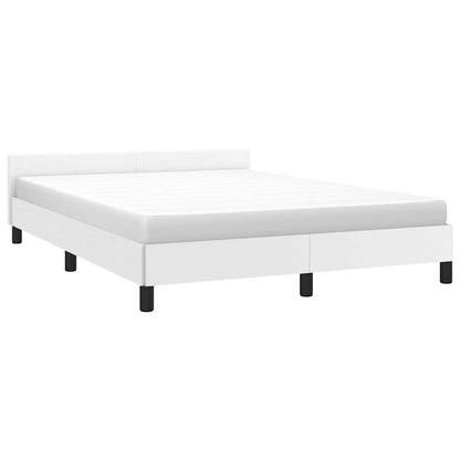 vidaXL Bed Frame without Mattress White Full Faux Leather